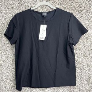 Eileen Fisher Top Women’s Small Black Washable Stretch Crepe Short Sleeve T-Shir